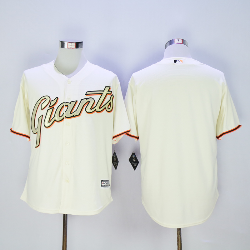 Men San Francisco Giants Blank Cream MLB Jerseys1